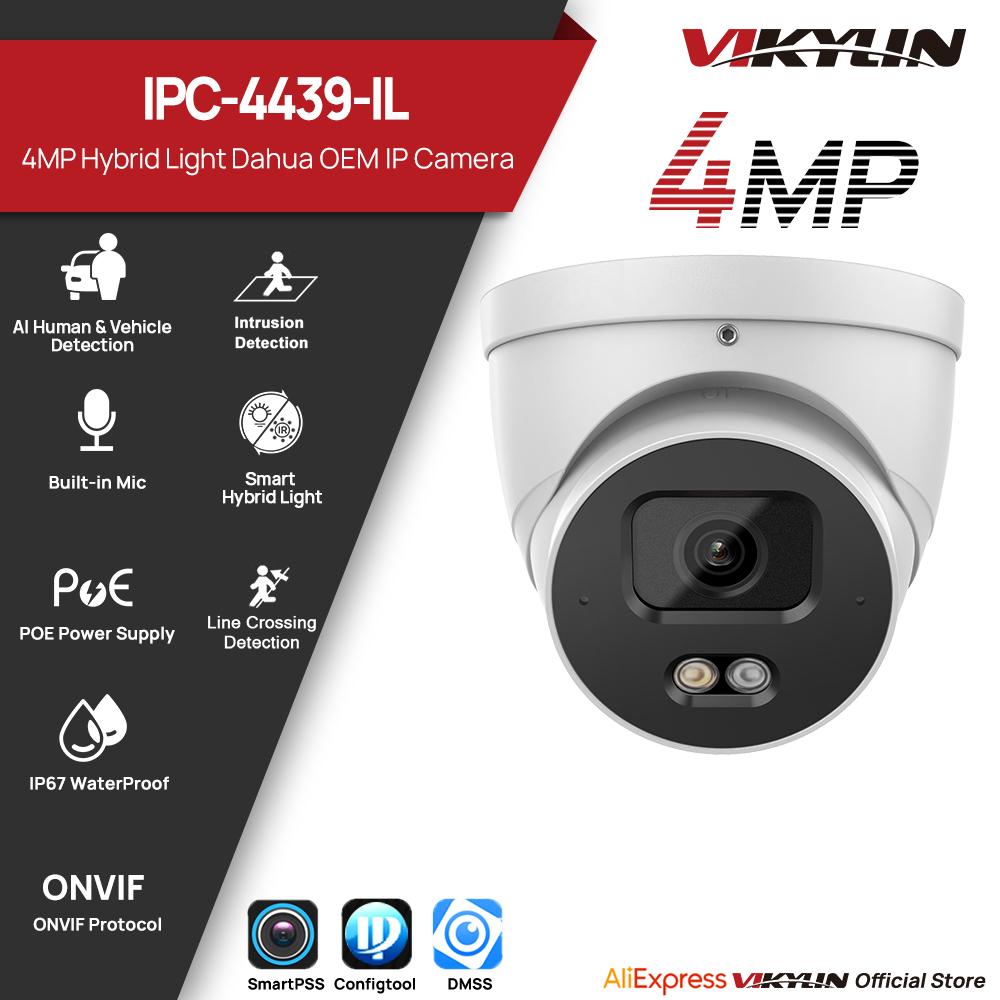 Smart Home X10 - VIKYLIN 4MP IP-Sicherheitskamera mit intelligenter Doppelbeleuchtung,