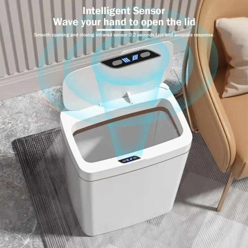 Smart Home Junkie - Berührungsloser, schmaler Smart-Sensor-Mülleimer, Smart Home, 15