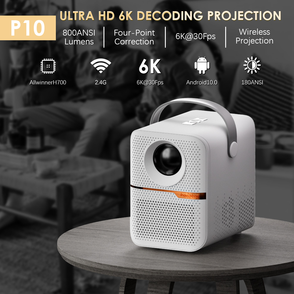 Smart Home X10 - P10 Smart Mini-Projektor 300 ANSI Lumen