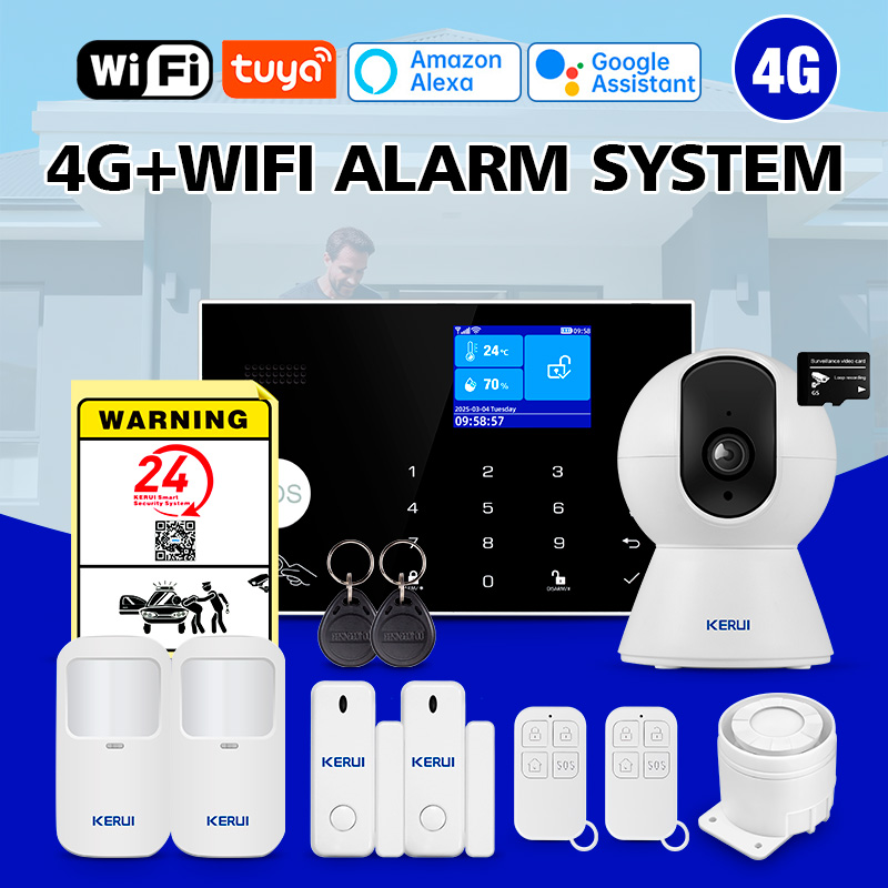 Smart Home Keyboard - KERUI WiFi+4G Hausalarm mit Temperatur-/Feuchtigkeitsanzeige G34