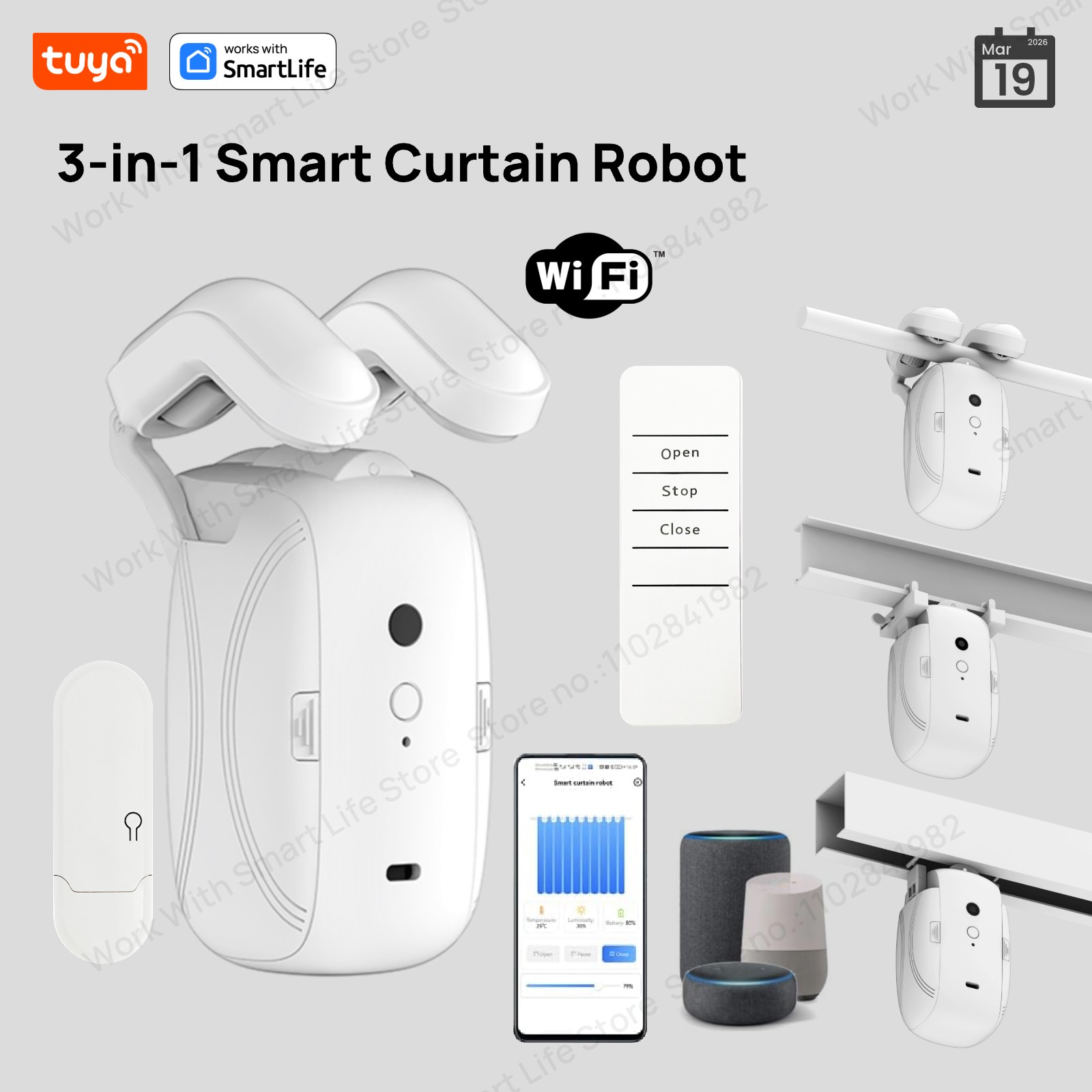 Smart Home Full System - 1/2 Stück Tuya Smart WiFi Vorhangroboter