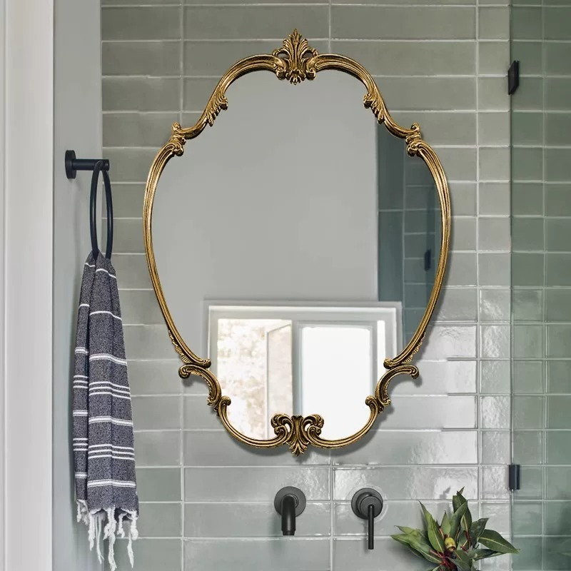 Smart Home Lighting - Intelligenter Beleuchteter Wand-Badezimmerspiegel Toiletten-Dusch-LED-Spiegel Unregelmäßiger Vintage