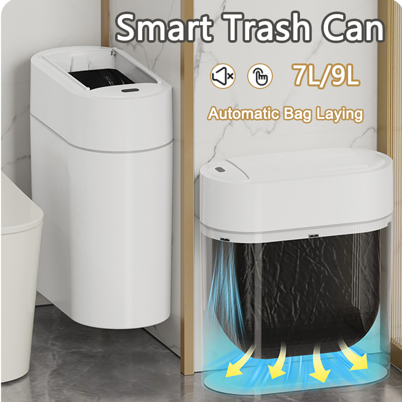Smart Home Junkie - 9L Zwei-Wege-Mülleimer mit automatischer Verpackung, Adsorption,