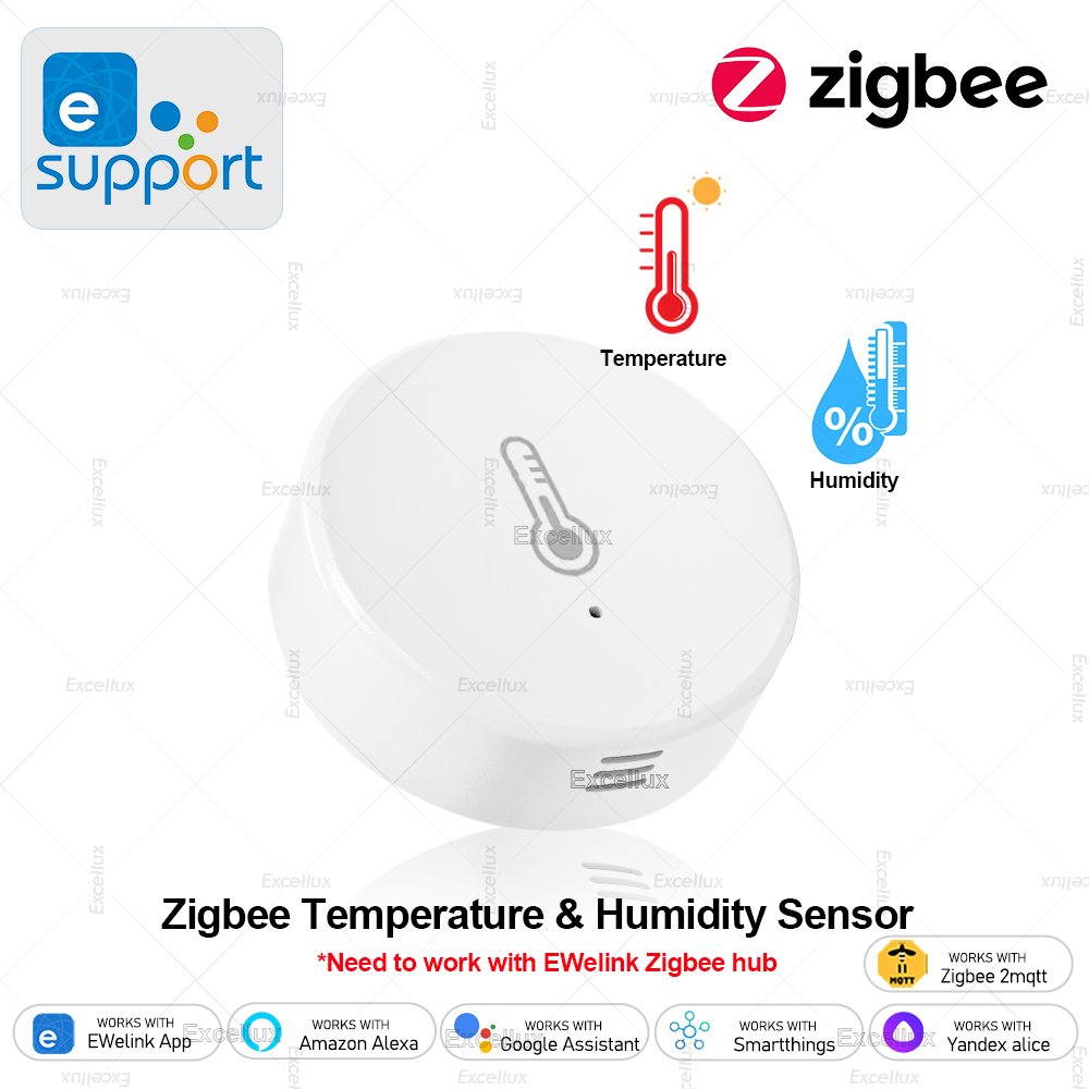 Smart Home Bridge - EWelink Smart Zigbee Temperatur-Feuchtigkeitssensor, App-Steuerung, Innenthermometer,