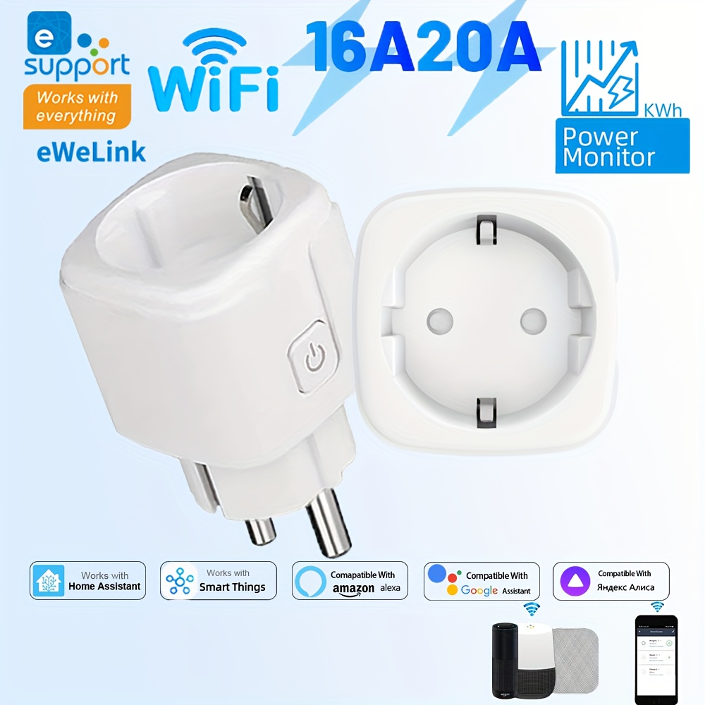 Smart Home Bridge - EWeLink Smart WiFi Socket EU-Fernbedienung/Timer-Schalter/Batteriezählung, kompatibel