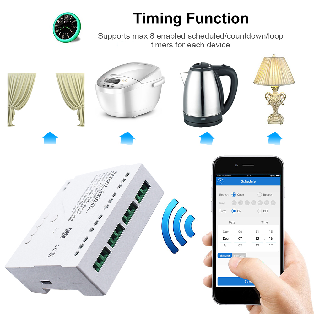 Wifi Smart Licht Schalter 4CH  – Smart Home Diy Bewertung und Preis