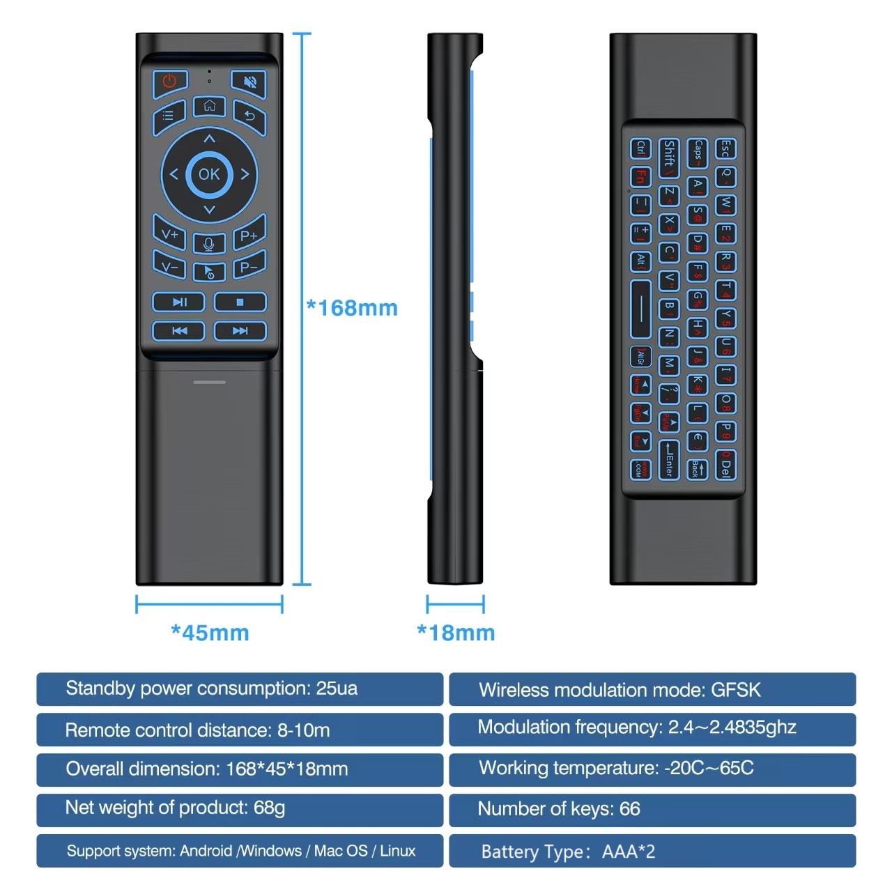 Air Mouse Gyroskop-Fernbedienu – Smart Home Keyboard Bewertung und Preis